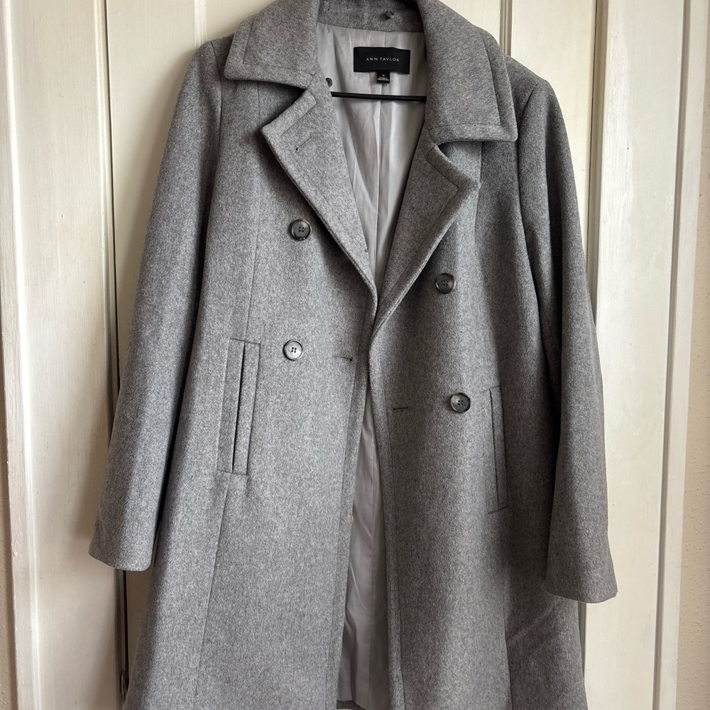 Ann Taylor Classic Gray Pea Coat